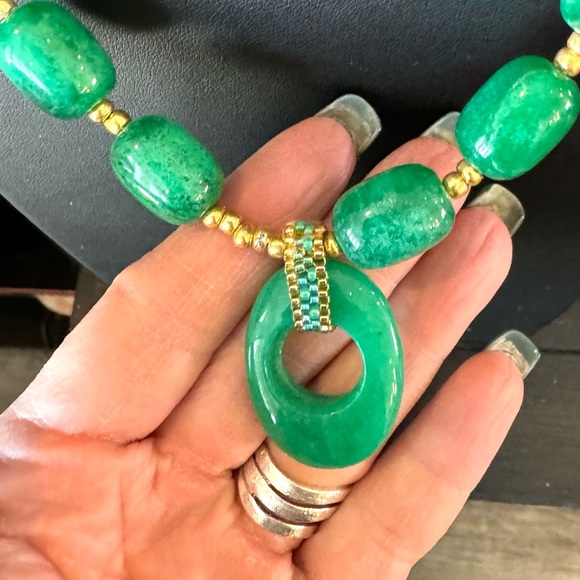 Artisan Beaded Necklace with Hearts - Picture 6 of 6